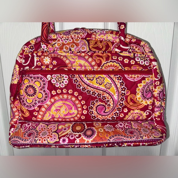 Vera Bradley Bowler Handbag Tote Bag Raspberry Fizz Purse Retired - Picture 4 of 7